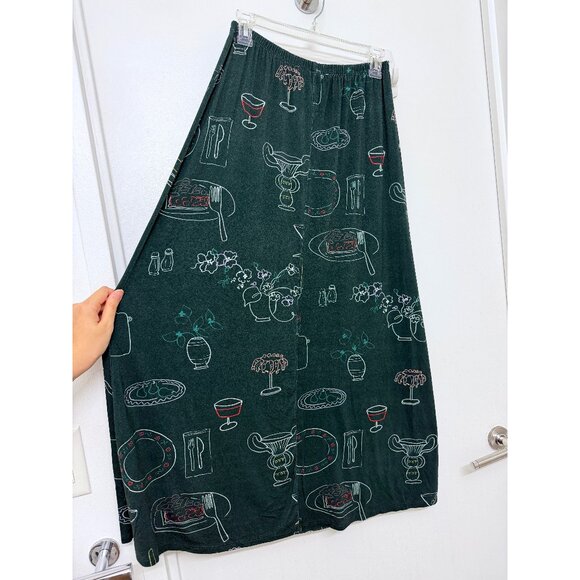 Lisa Says Gah Lauren Midi Skirt Green Food Set the Table Forest Tablescape M - Picture 10 of 11